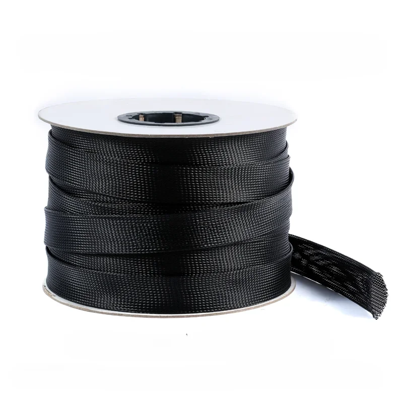 5M Black Insulated Braid Sleeving 1/2/4/6/8/10/12/16/18/20/25/35/50/60mm Tight PET Wire Cable Gland Protection Cable Sleeve