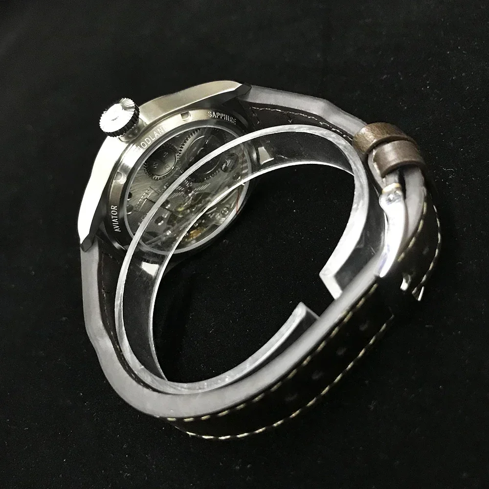 Hruodland 2025 nuevo Reloj mecánico para Hombre Seagull ST3620 piloto Retro 43MM Bgw-9 Luminoso cristal de zafiro Turbina Reloj Hombre