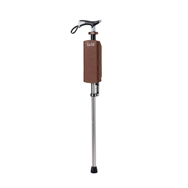 

Ta-Da Chair Series1 Aluminum Alloy Foldable Crutch Chair Walking Stick Cane 82 cm Brown With Hand-Carry Strap