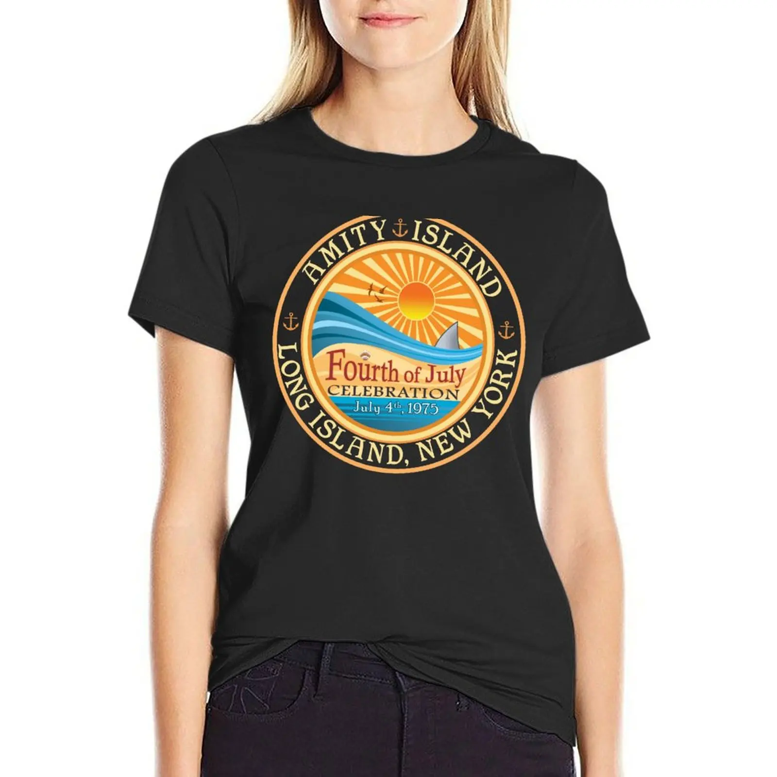 Amity Island T-Shirt graphics summer tops Blouse t-shirts for Women graphic tees funny