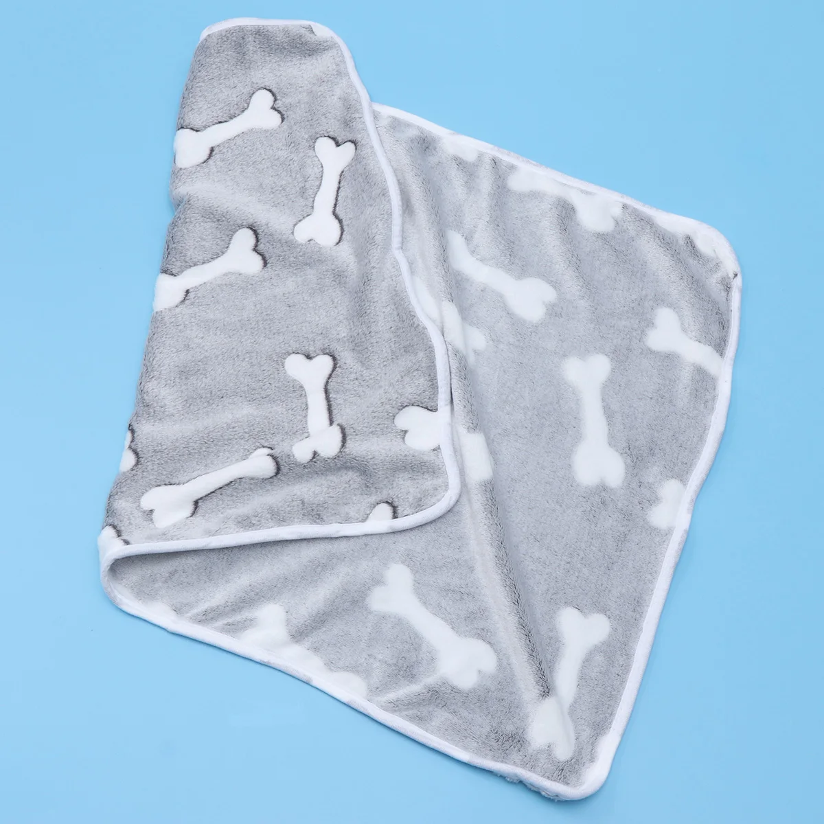 الكلب بطانية الكرتون العظام نمط سميكة وسادة دافئة الحيوانات الأليفة حصيرة مزدوجة الوجهين بطانية رائعتين للحيوانات الأليفة الكلب القط حجم M رمادي الشتاء