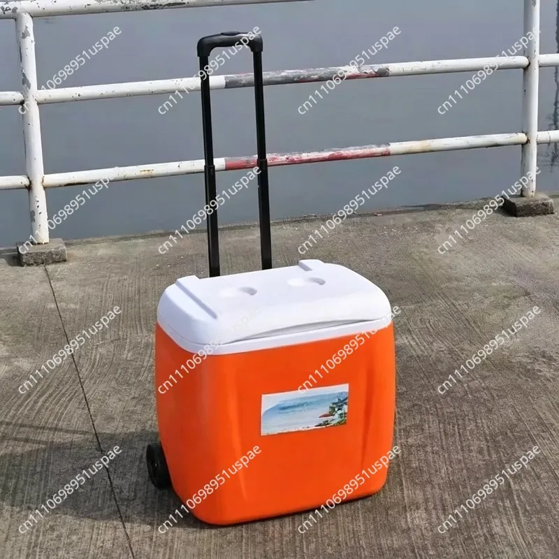 Wheeled Insulated Cooler with Wheels for Street Vending, Barbecuing, and Car Use Large Ice Bucket