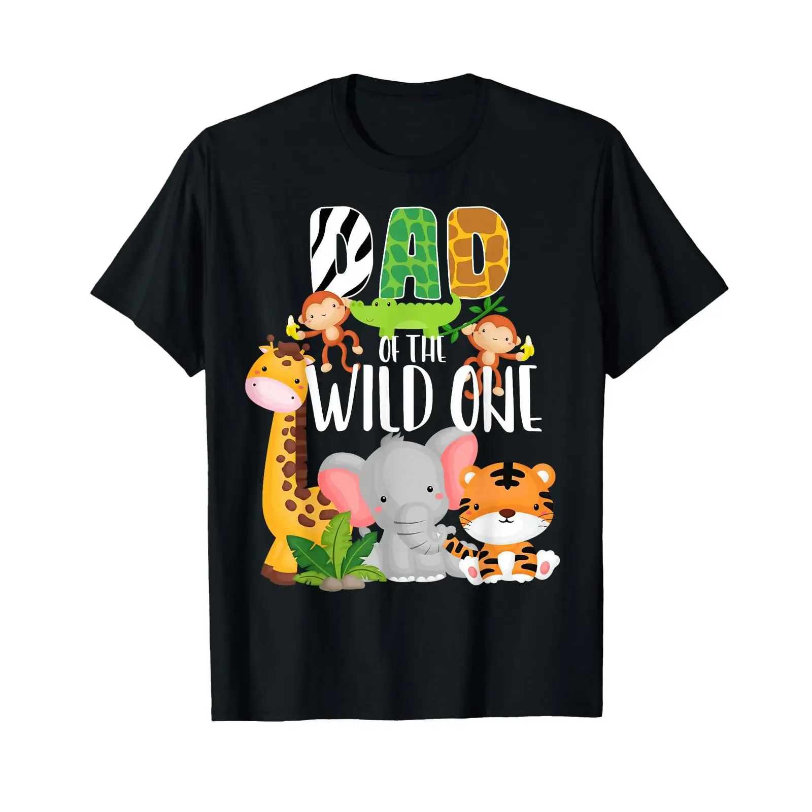 Dad of the Wild One Zoo Theme Birthday Safari Jungle Animals T Shirt vintage Washed graphic Stretched designer clothes fashion