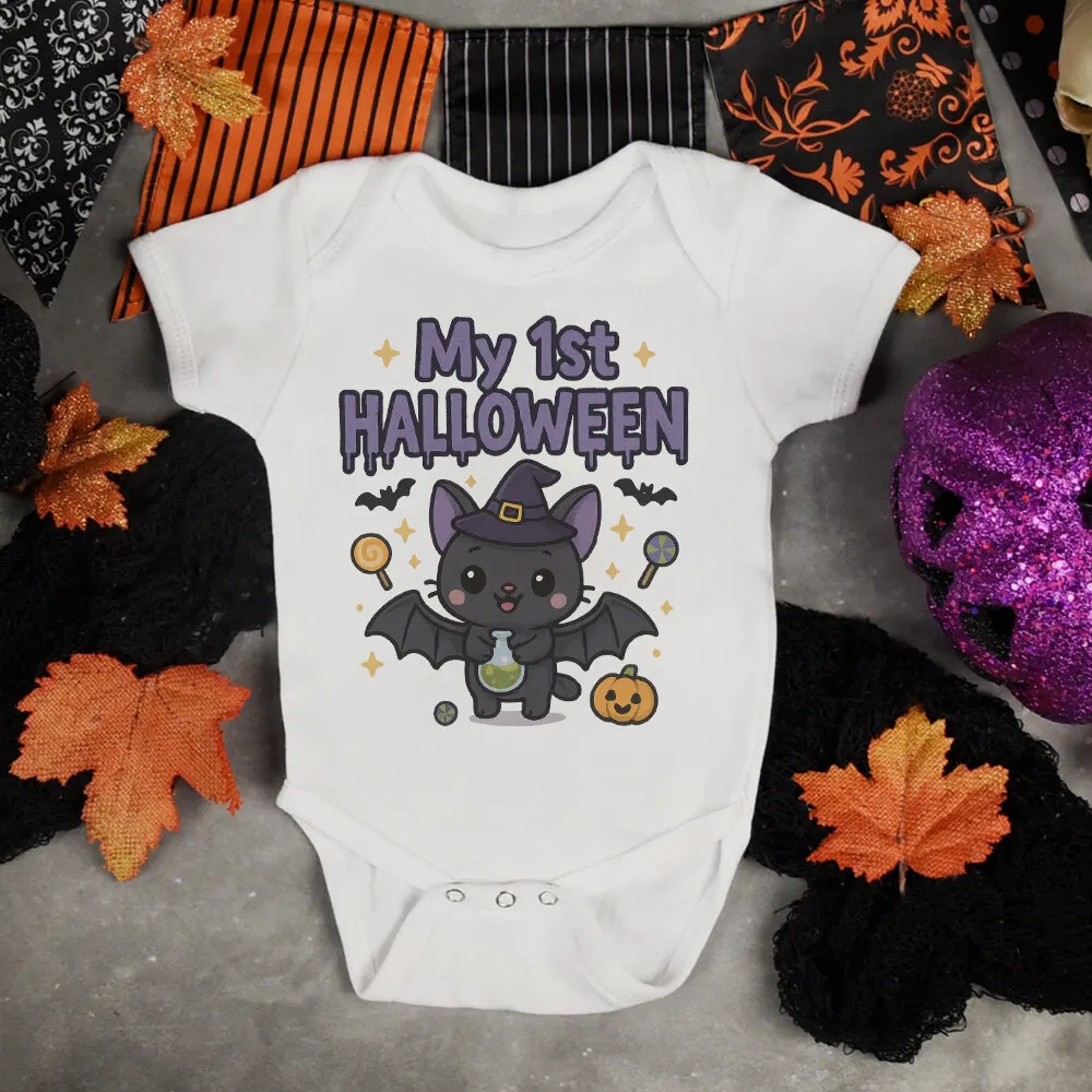 

My 1st Halloween Print Baby Jumpsuit Halloween Party Infant Outfit Fall Holiday Newborn Romper Toddler Bodysuit Clothes