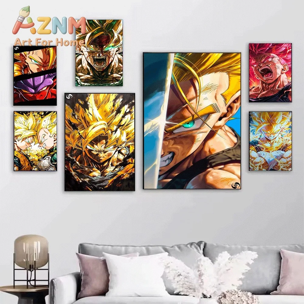 Dragon Ball Z Gohan Trunks Bardock Anime Canvas Wall Art Unframed Single Canvas Print Poster For Bedroom Living Room Home Wall