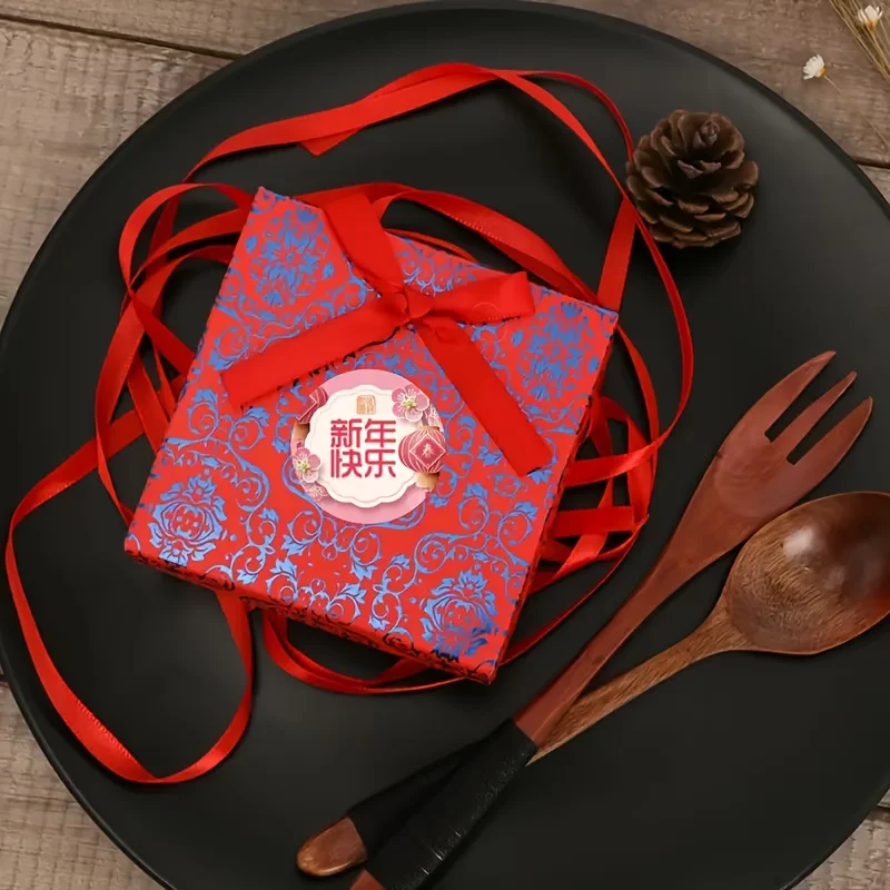 

500 шт./рулон праздничных наклеек к китайскому Новому году | Самоклеящиеся этикетки 2,5 см (1 дюйм) | Новогодние наклейки для упаковки подарков