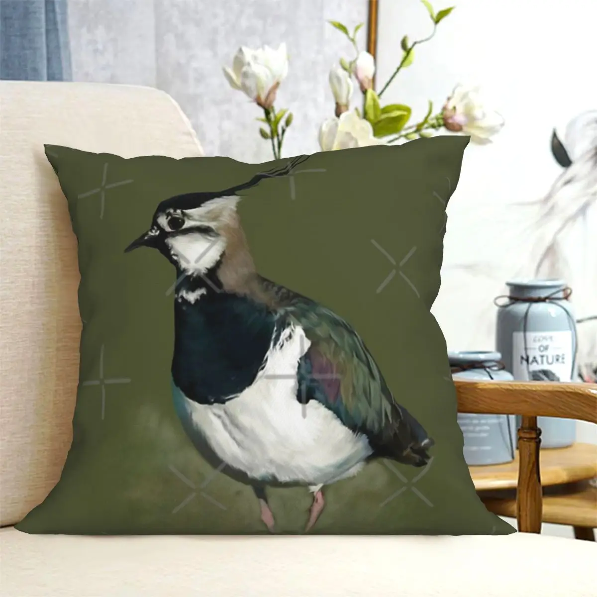 Northern Lapwing Study Cushion Pillow Cover Summer Suitable For Sofa Anime Pillow Zipper Pillow Cover Customizable