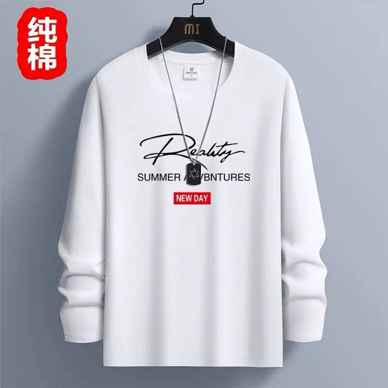 New Arrival Men Brand Clothing Designer Long Sleeve Cotton Tee for Men Graphic Tee Loose Casual Spring Autumn Top Harajuku