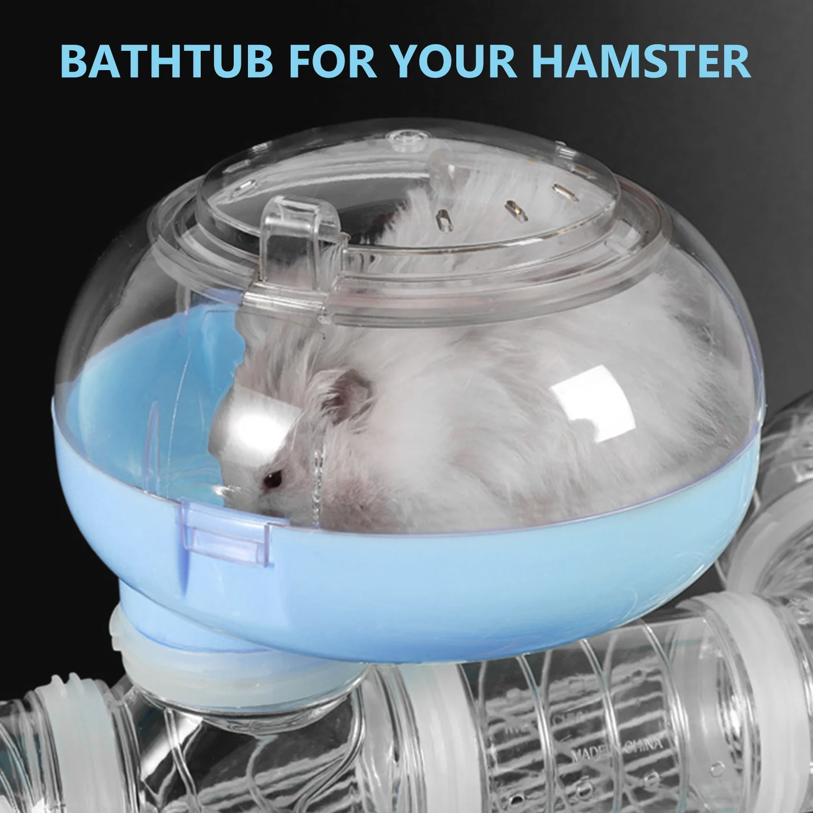 

Hamster Bathroom Plastic Bath Container for Small Pets Compact Sand Bath Tub with Easy Assembly Ideal Hamster Cage Supply