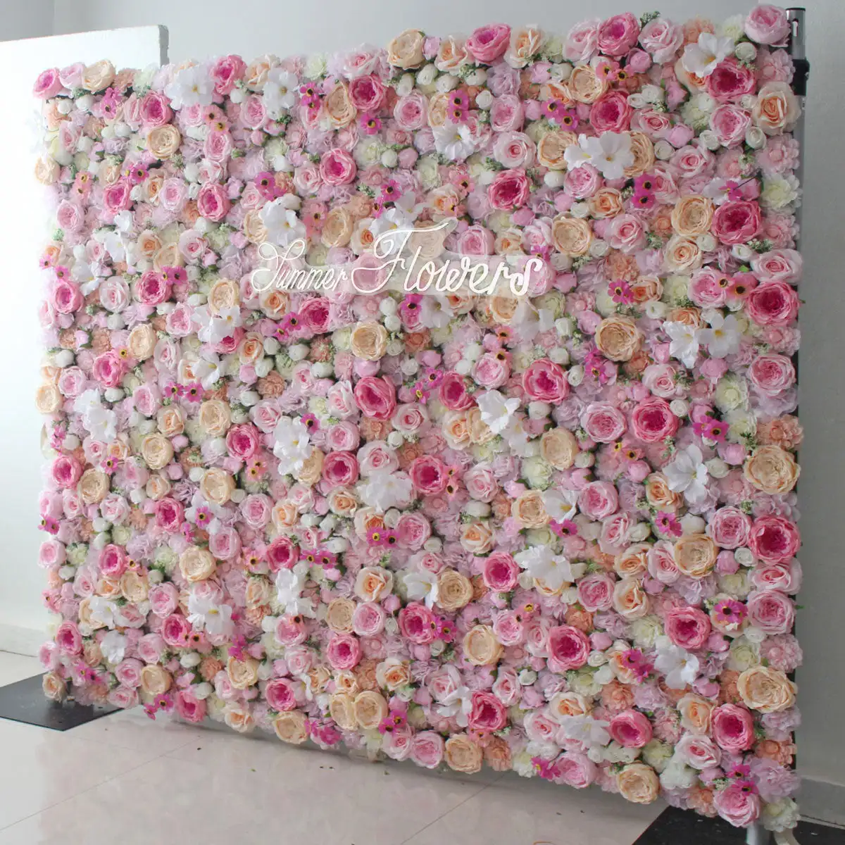 3D Royal Series luxury pink rose white Phalaenopsis mixed flower wall Wedding Backdrop Decor Fabric Milan Plants Wall Party Prop