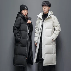 Couples Winter Down Jacket Men Women 2023 Fashion Brand Warm Thicken White Duck Down Coats Men Black White Long Parkas Hooded