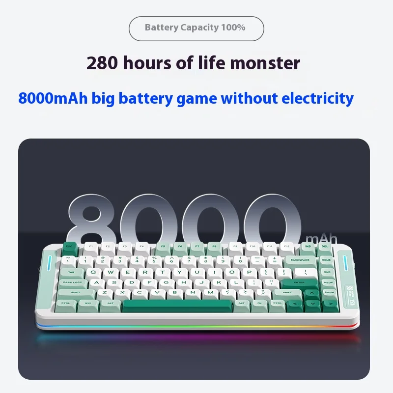 MCHOSE X75 V2 Mechanical Keyboard BT 2.4G Wireless 8000mAh GAS Mount Tactile Acoustic Optimization Customized Linear Hifi Switch