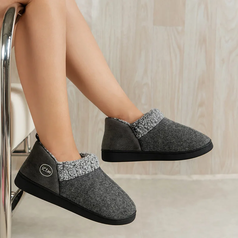 Winter Thicken Plush Ankle Boots Women Comfort Soft Sole Couple Cotton Shoes Woman Slip-On Non-Slip Casual Warm Short Boots image 4