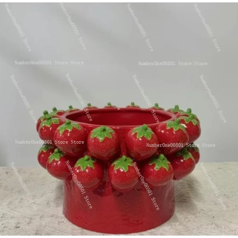 Ceramic fruit ornament tomato storage vase flower arrangement