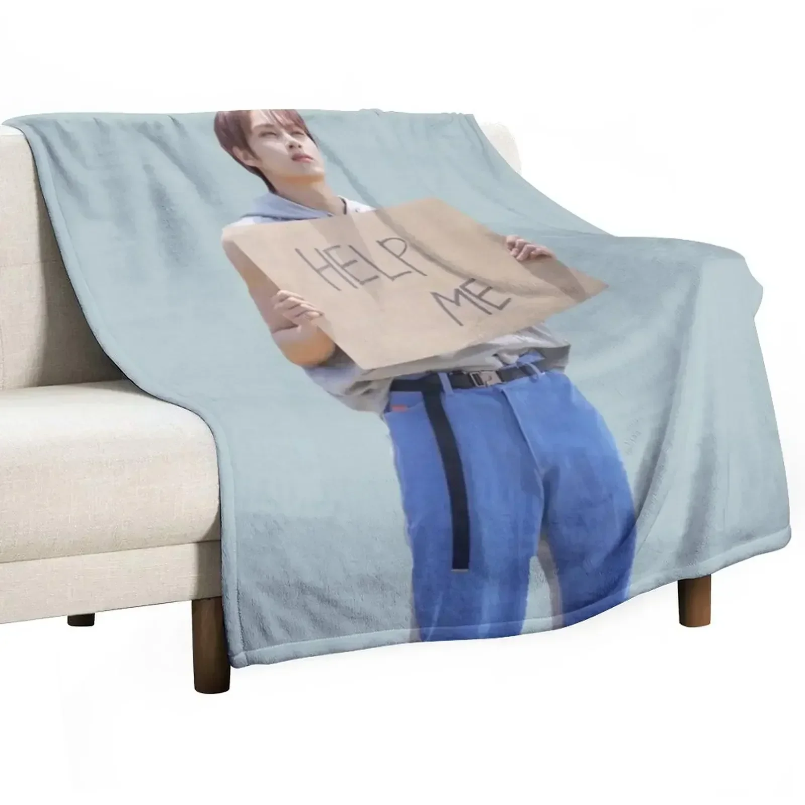 Jun Help Me Sign Throw Blanket Fade Resistant Durable Throw Blanket