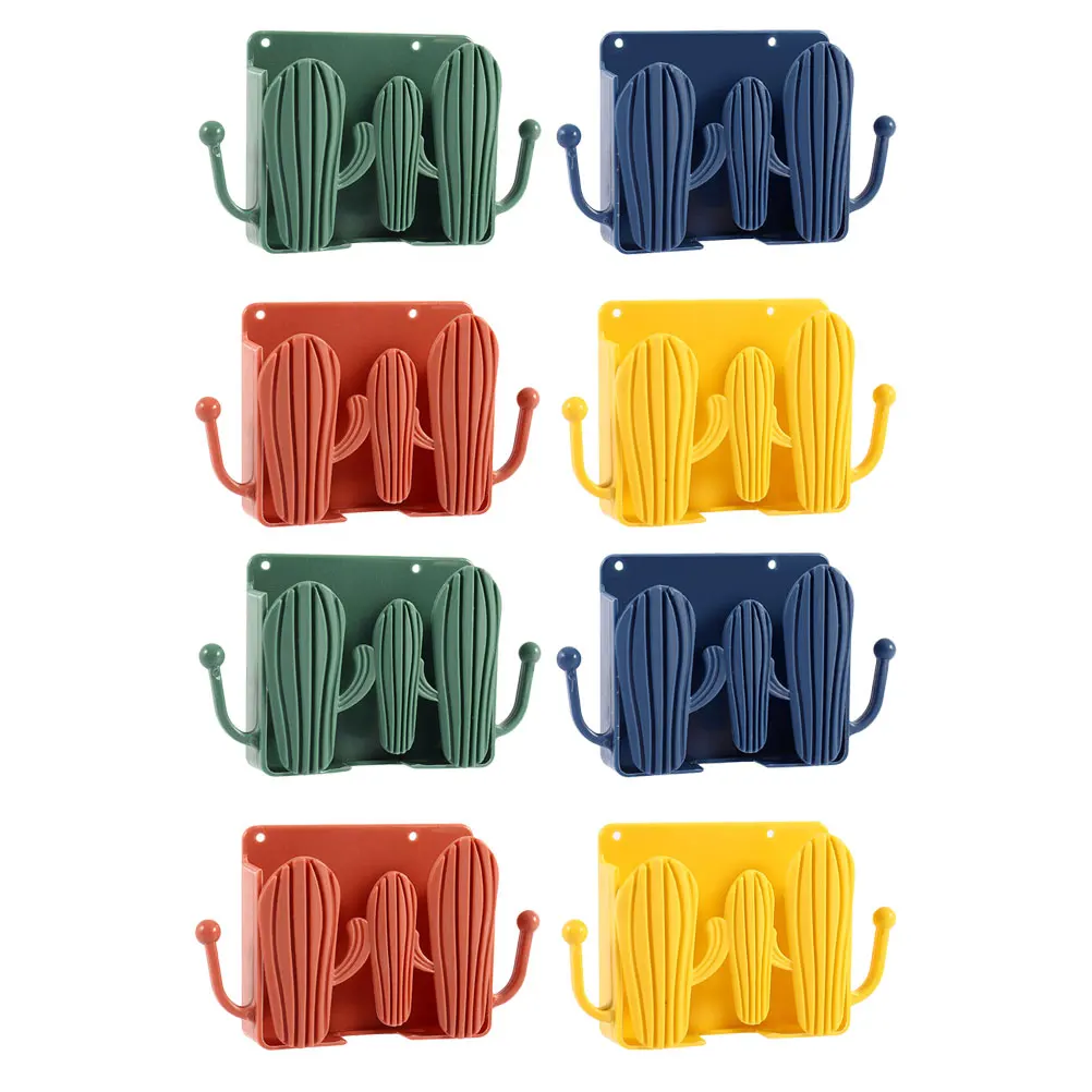 

8 Pcs Wall mounted Storage Box for Remote Control Phone Holder Shelf Made of PP Material Nail Free Design Vertical Space Saving