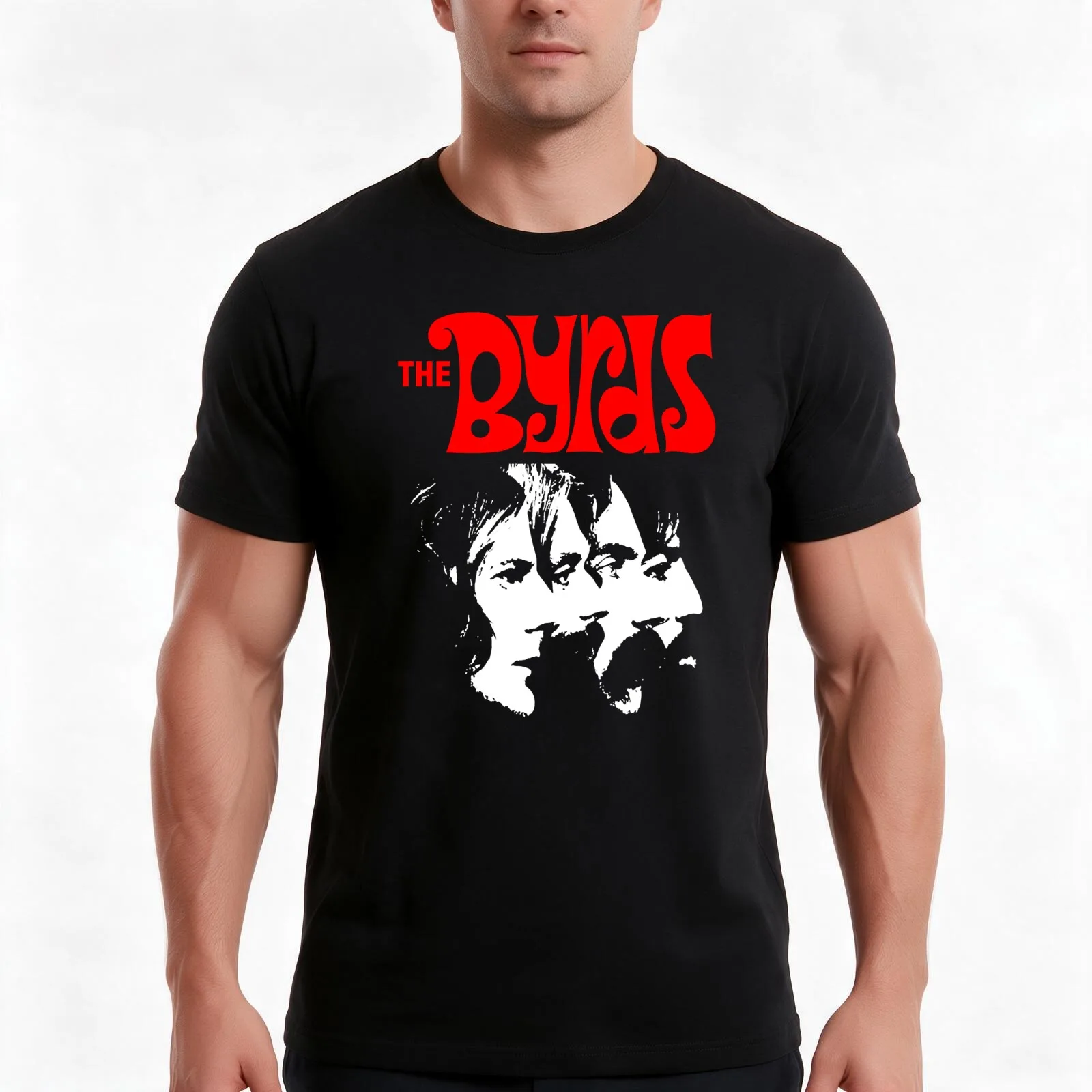 The Byrds T-Shirt, Summer Casual Cotton Tee, Oversized Streetwear Tops, Vintage Graphic Print, Loose Fit Short Sleeve