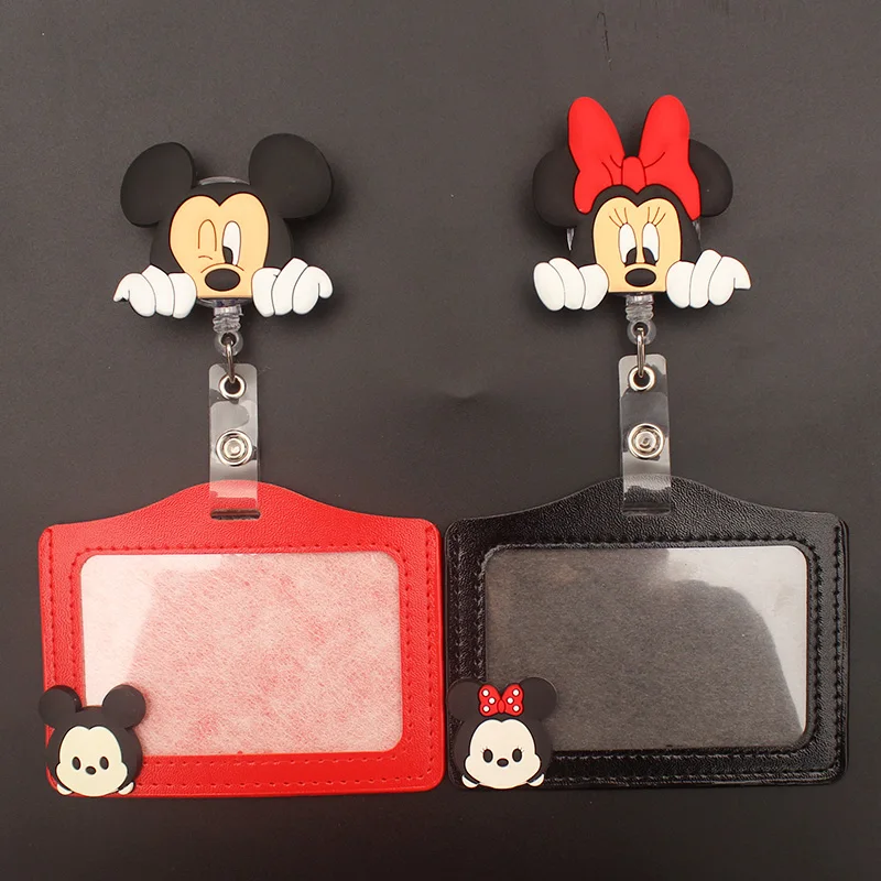 Cartoon Magic Mickey Minnie Style Retractable Badge Reel Nurse Doctor Card Holder Office Hospital Name Card Supplies