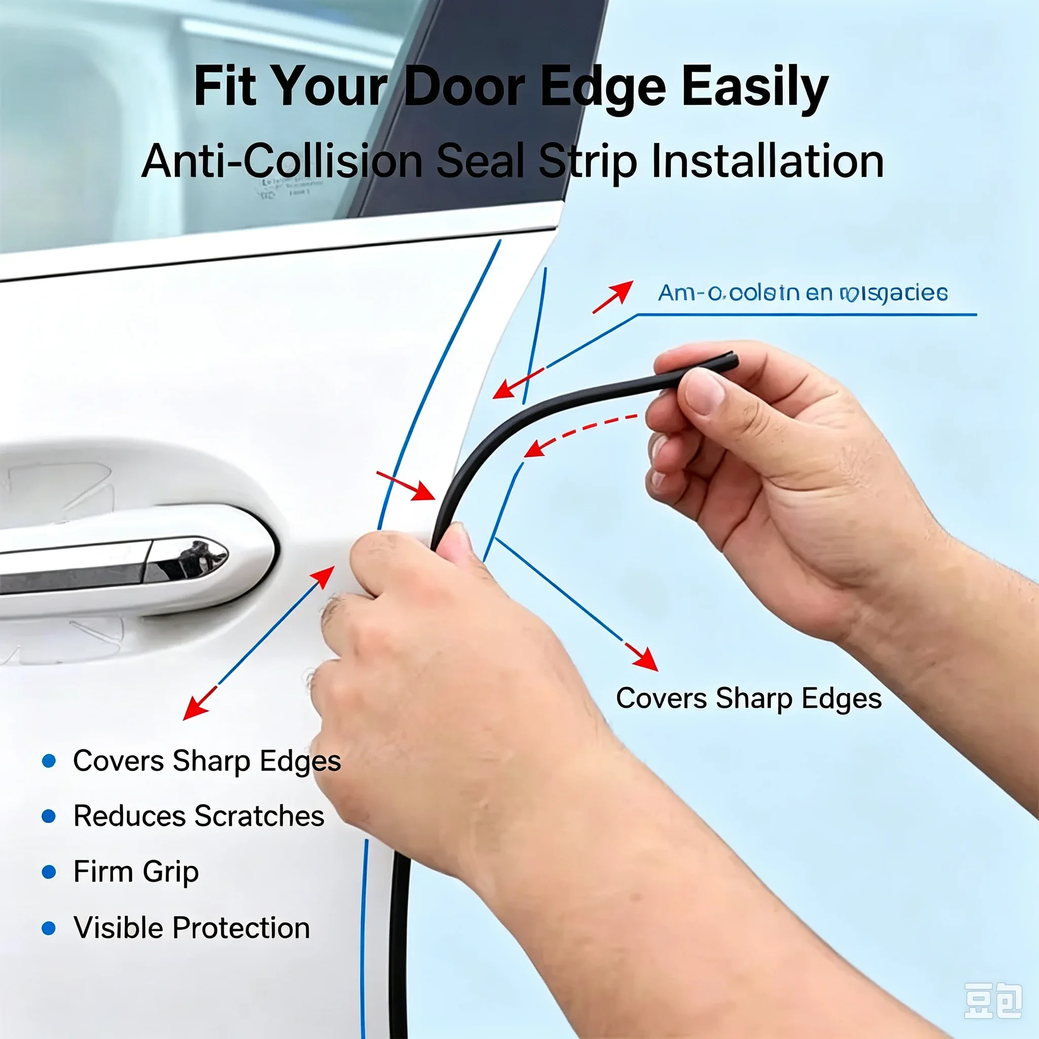 Universal Rubber Scratch Protector Car Door Edge Guards Styling Moulding Trim Strip WORLDKPI