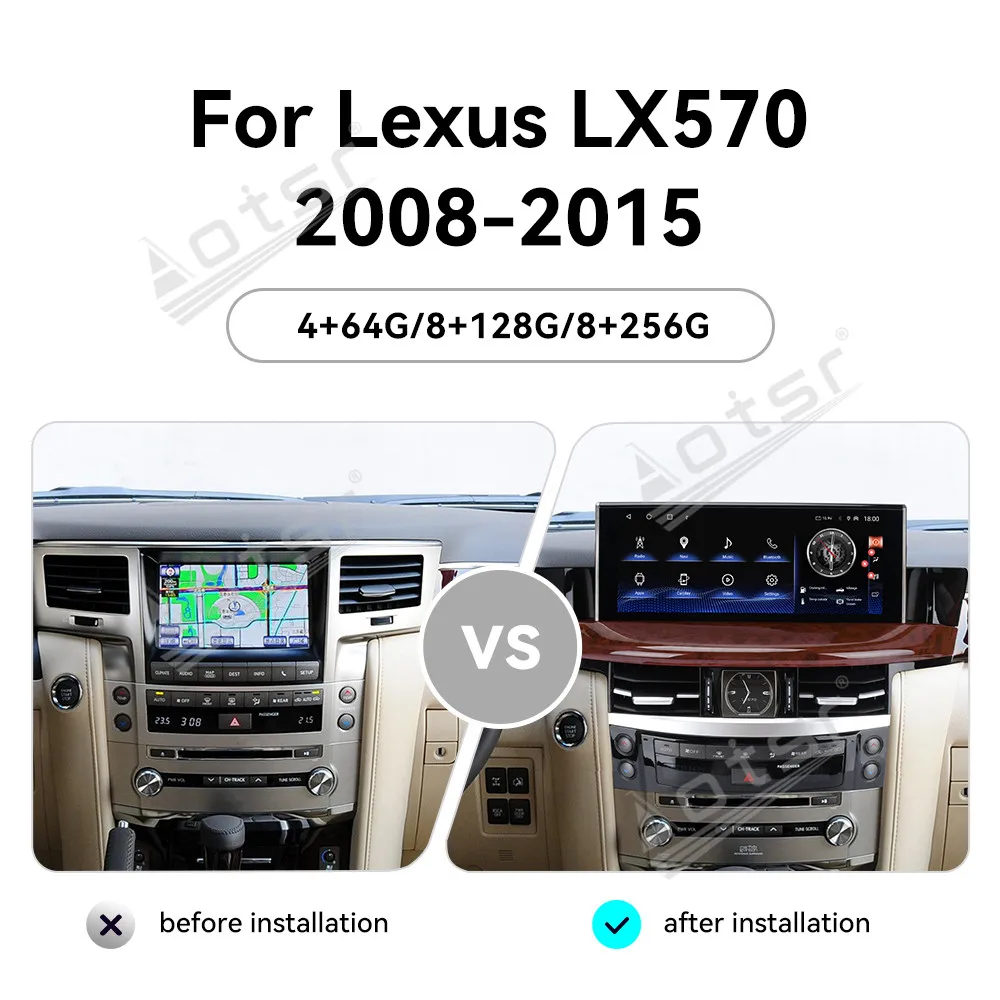 

Для Lexus LX570 2008-2015 10,25 ''Android 14 автомобильный GPS-навигатор CarPlay HD сенсорный экран головное устройство мультимедийный плеер радио авто