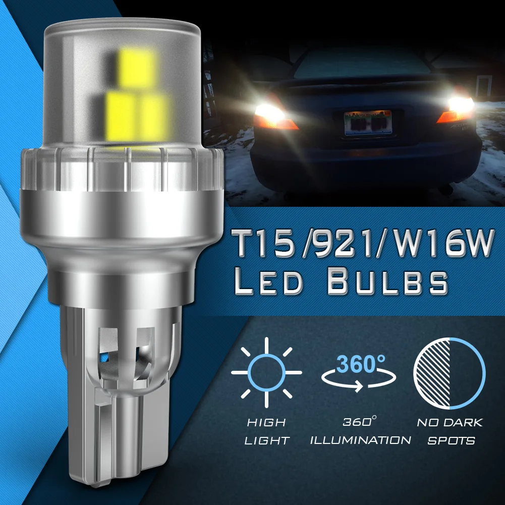 2x T15 W16W T16 Led Bulbs Canbus Reverse Back Up Light 12V White Super Bright For Seat Alhambra MK2 Ibiza MK5 KJ 2017-2020 Ateca