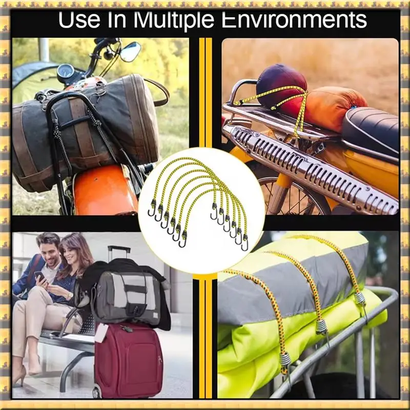 

AA79 New Bungee Cord High Elasticity Rubber Tied Rope With Hooks Outdoor Tent Assembly Camping Luggage Tool Outdoor Accessories