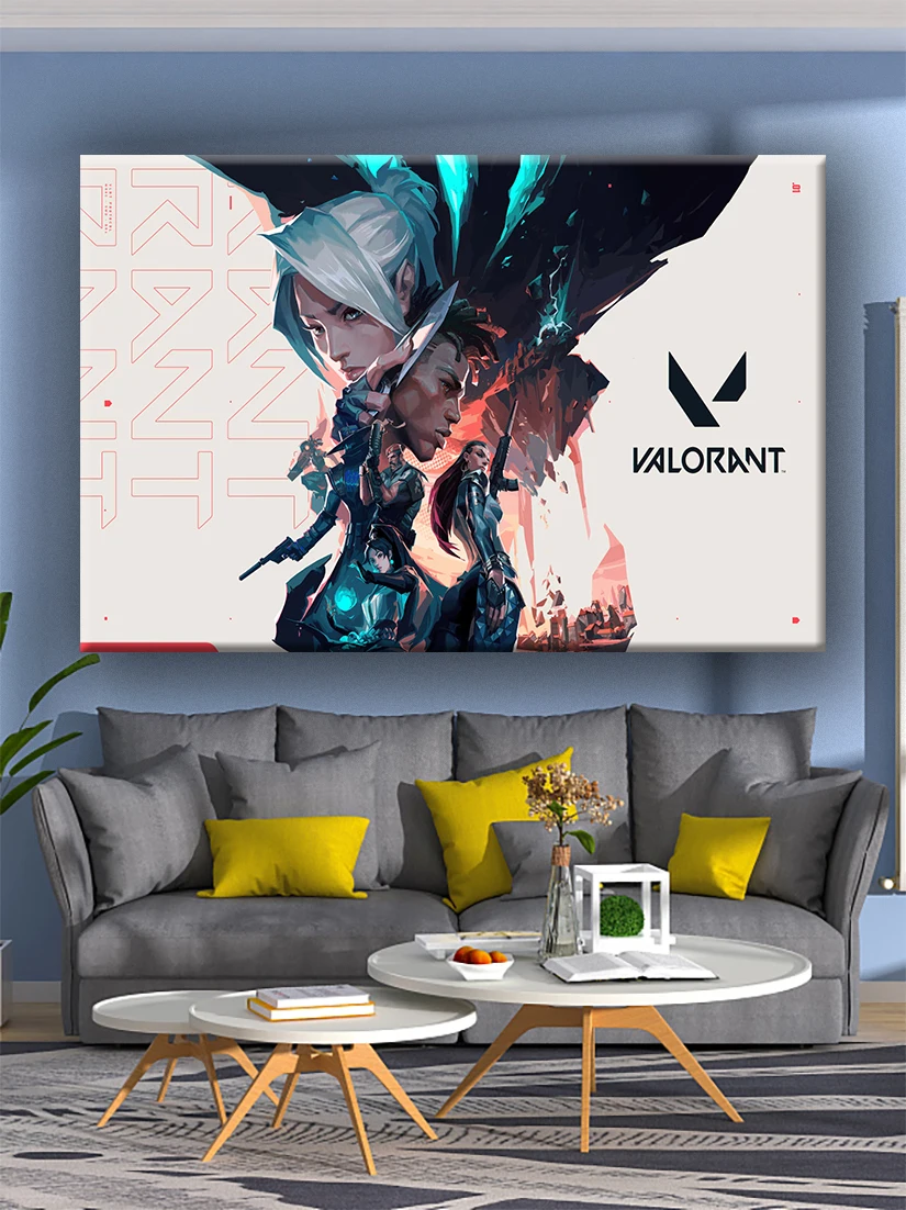 Pop Shootout Game Valorant Poster Tapestry Bohemian Polyester Wall Art Home Decoration tapestry aesthetic Customizable