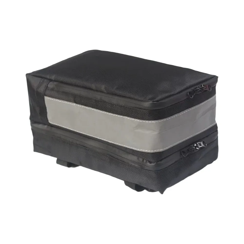 Black E-bike Rear Pannier Compact Dimensions 7.1L Large Capacity Water-resistant Fabric Secure Fastening Straps