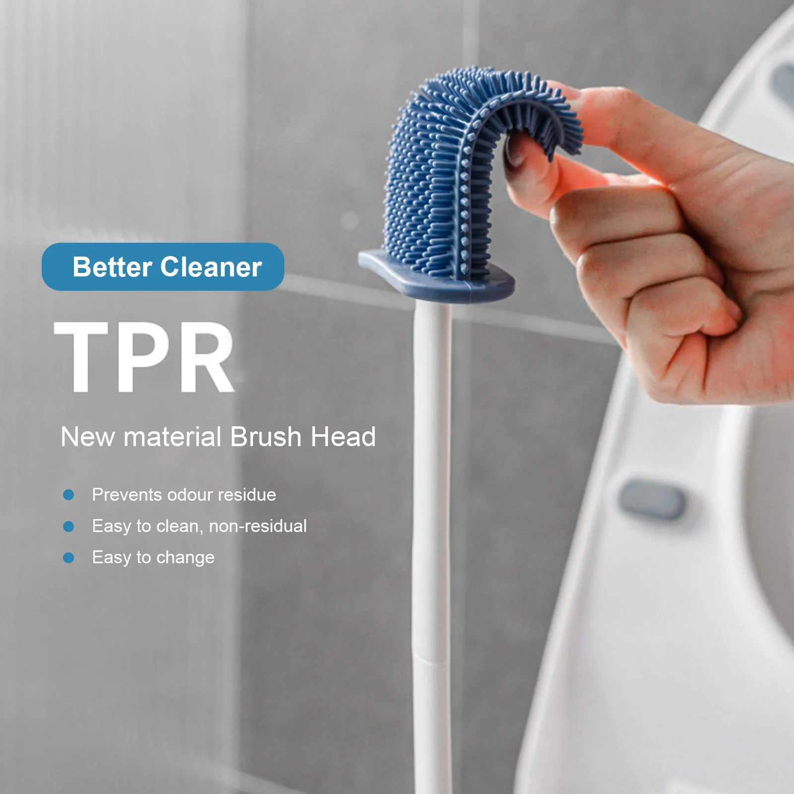 Wall-Mounted Silicone Toilet Brush 3