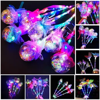 Light Up Magic Wand LED สวยเรืองแสงของเล่น Wand มือถือ Princess Wand Magical Stick สําหรับเครื่องแต่งกายบทบาทเล่นแสดง Cosplay Party Favor