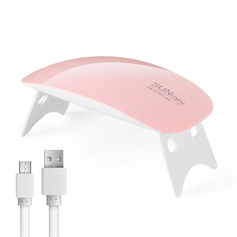 Mini secador de unhas 6W LED luz UV portátil lâmpada de manicure doméstica com cabo USB para ferramenta de manicure à base de gel