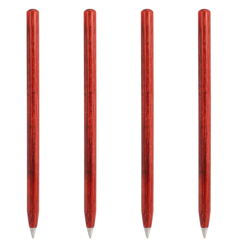 4X Office Eternal Pencil Eternal Metal Pen penna senza inchiostro Office Painting gadget trasparenti e durevoli forniture per studenti