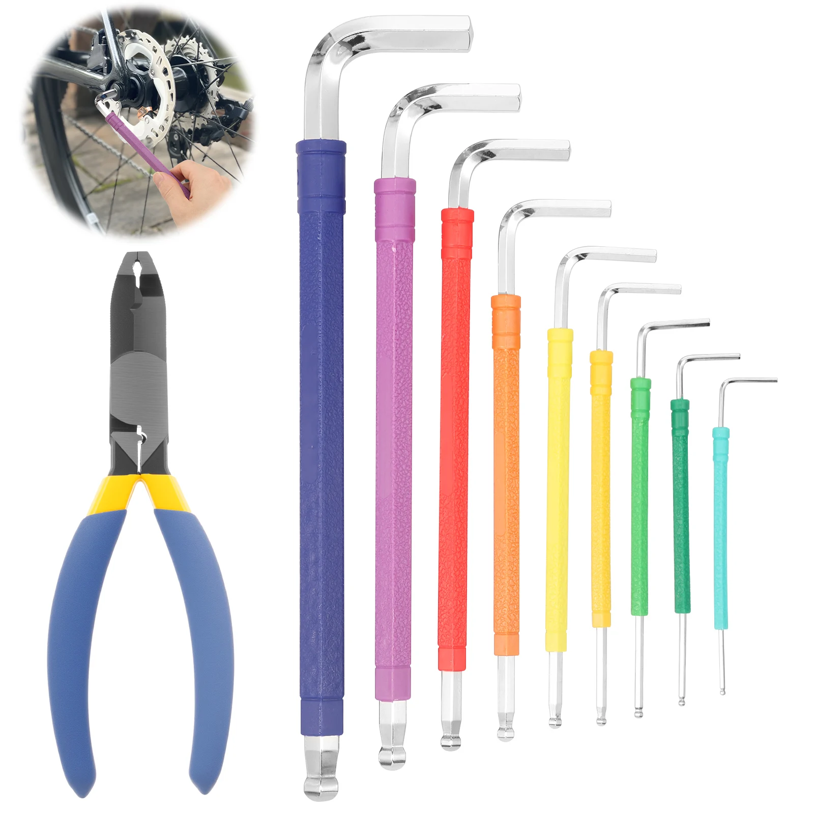 

Набор шестигранных ключей, 9 шт., метрический шестигранный ключ с зачищенными винтовыми плоскогубцами, нескользящие шестигранные ключи с шариковым наконечником для ремонта электрооборудования