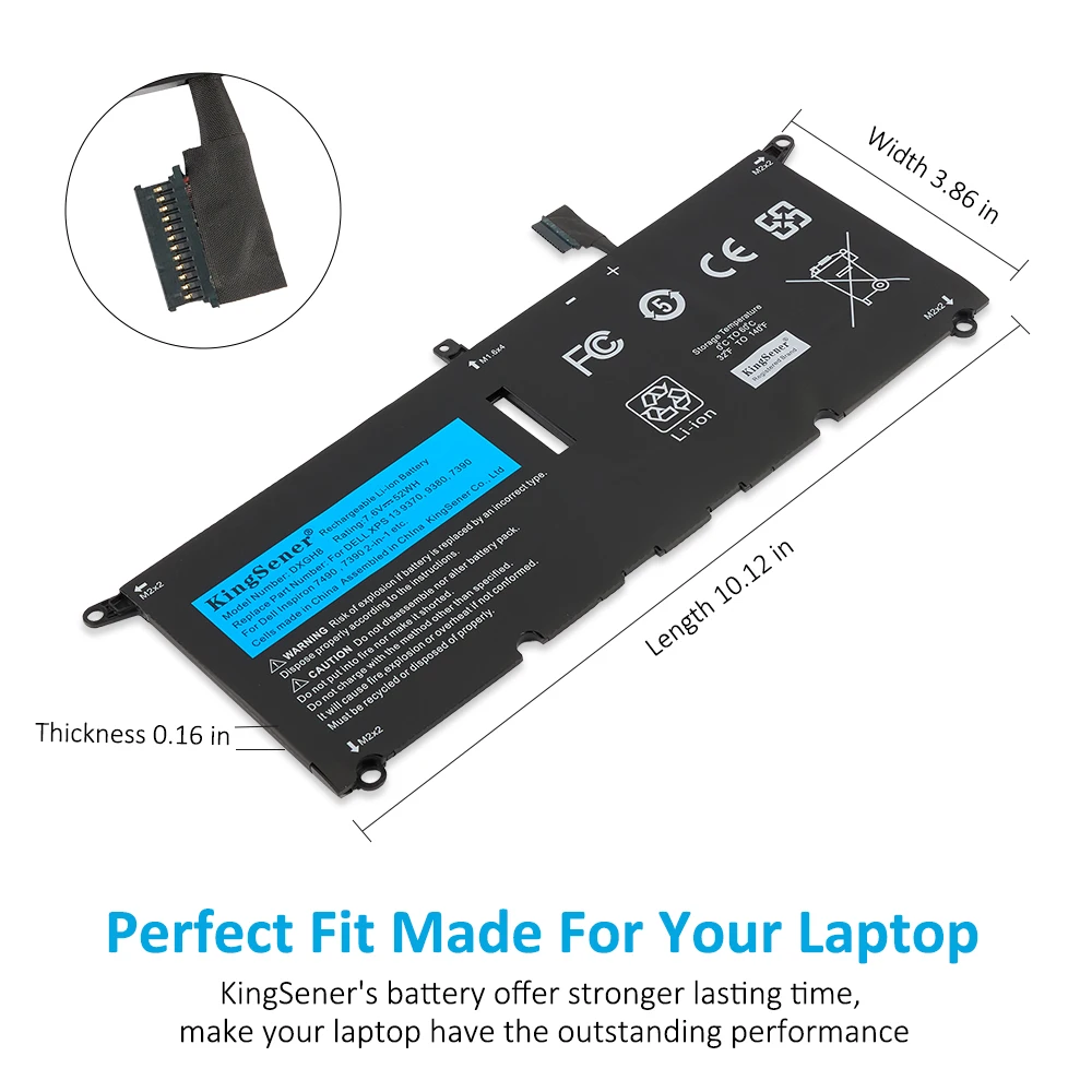 KingSener DXGH8 Laptop-Akku für DELL XPS 13 9380 9370 7390, für DELL Inspiron 7390 2-in-1 7490, G8VCF, H754V, 0H754V, P82G. – Detail 3
