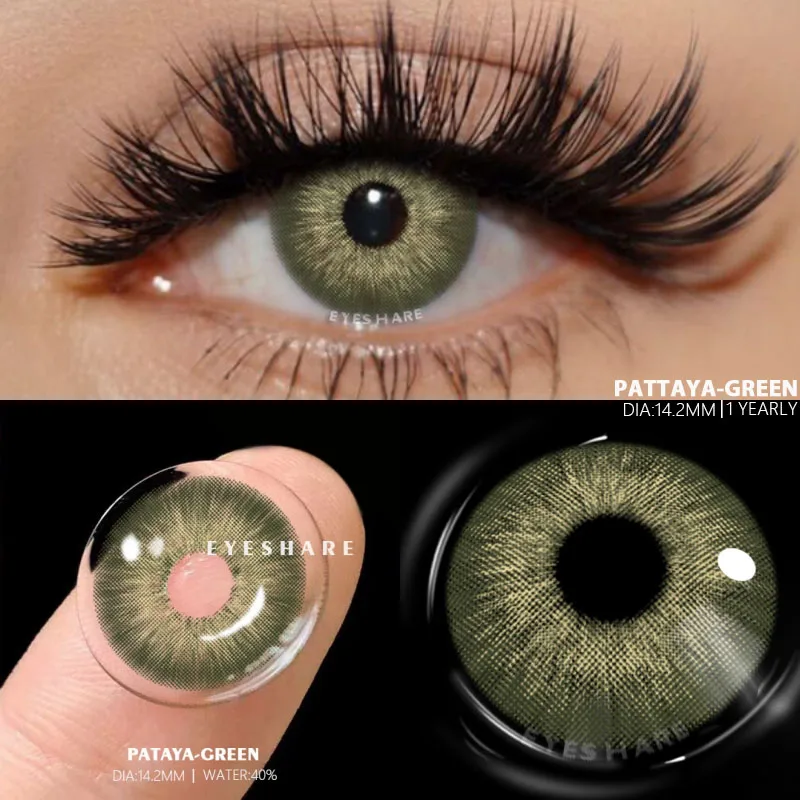 EYESHARE 1Pair Natural Colorful Contact Lenses for Eyes Blue Eye Lenses Green Lenses Gray Pupils Yearly Cosmetic Eye Contacts