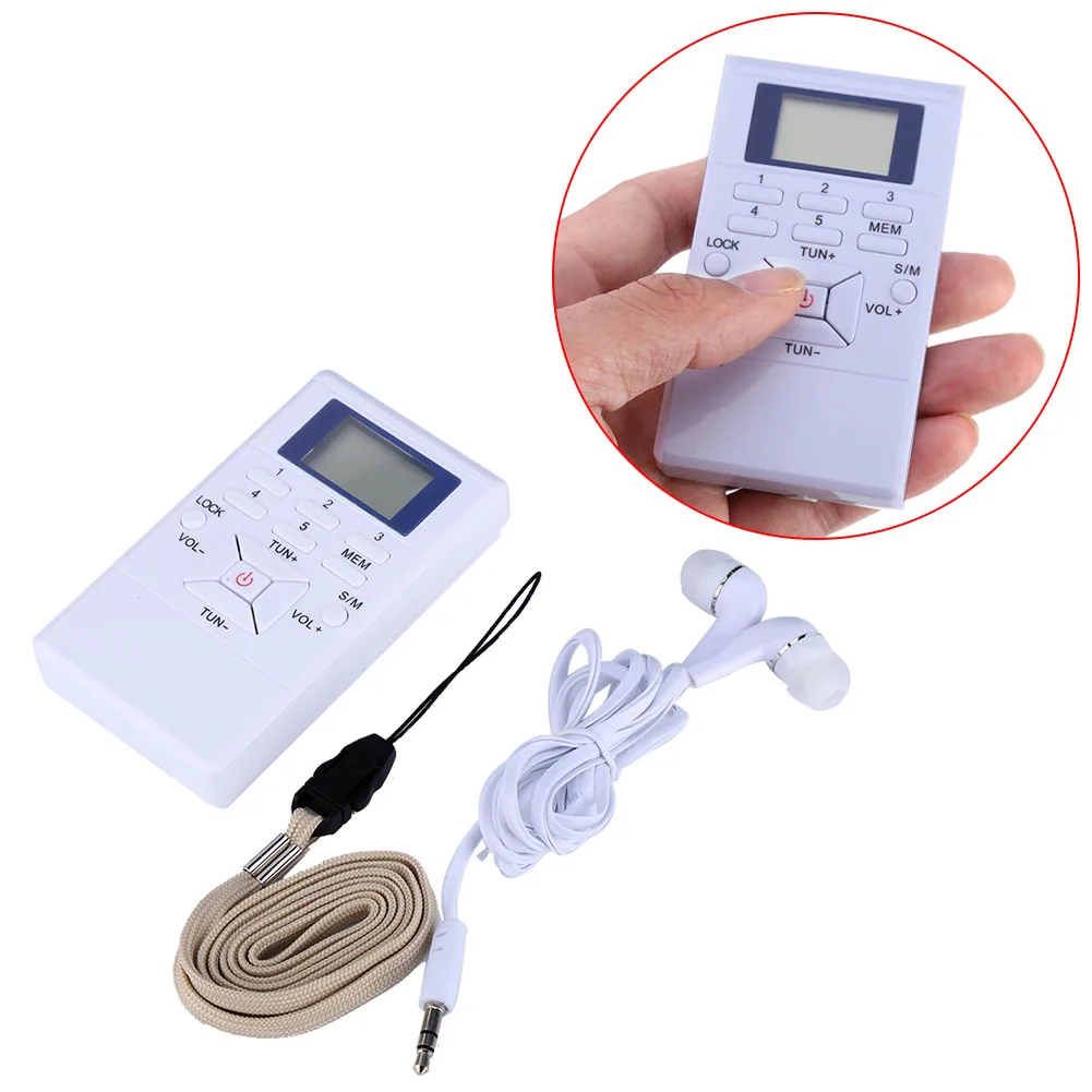 راديو رقمي راديو FM صغير محمول LCD راديو FM معالجة رقمية استقبال لاسلكي مع سماعة راديو محمول