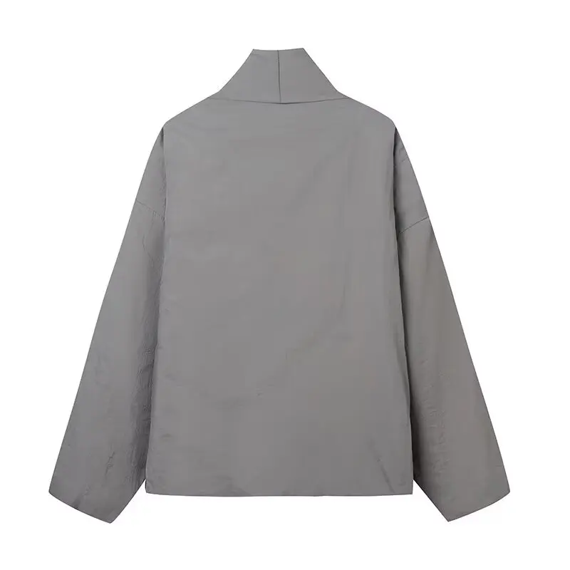 سترات نسائية بربطة عنق متينة معاطف كيمونو قصيرة بأكمام طويلة للسيدات للخريف والشتاء ملابس خارجية للتنقل اليومي