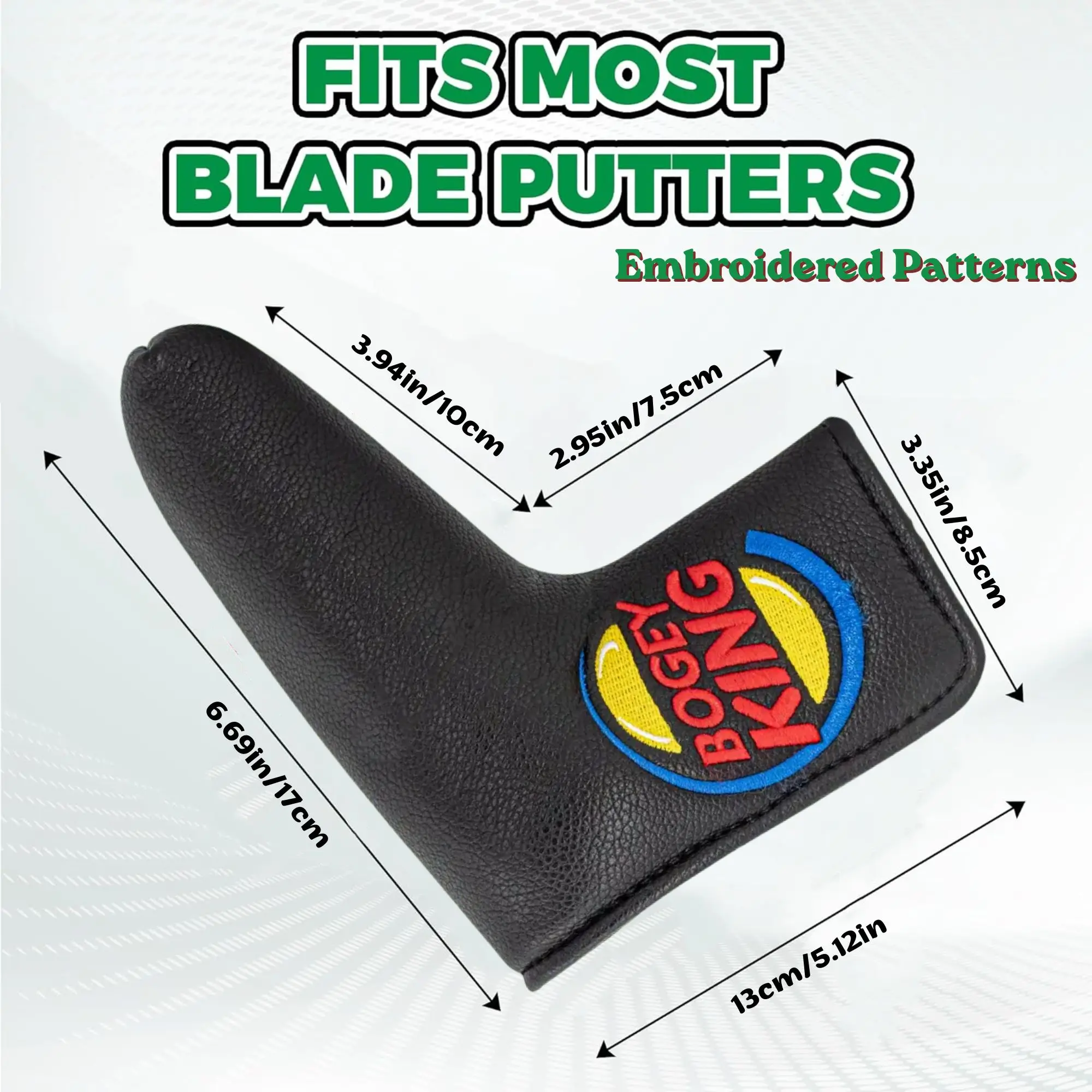 Funny Bogey King Golf Headcover Covers , Golf Mallet Blade Putter Cover Blade Putter Cover Putter Headcover For Golf Lovers view 5