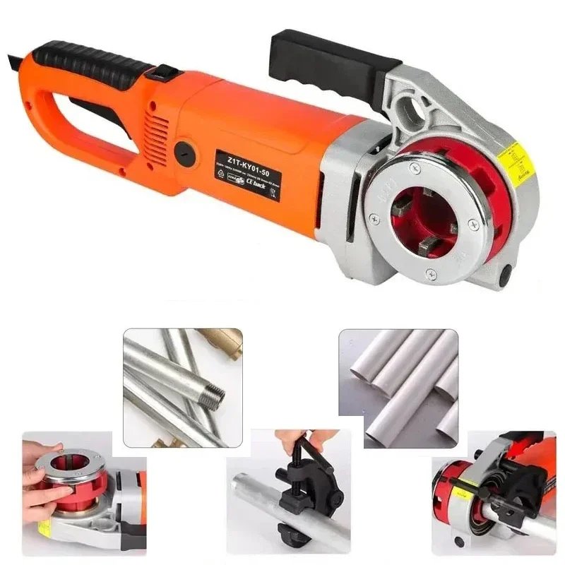 

ZIT-KY01-50 Portable Handheld Electric Pipe Threader 2300W Industrial Pipe Threading Machine With 6 Die Power Tool 220V//110V