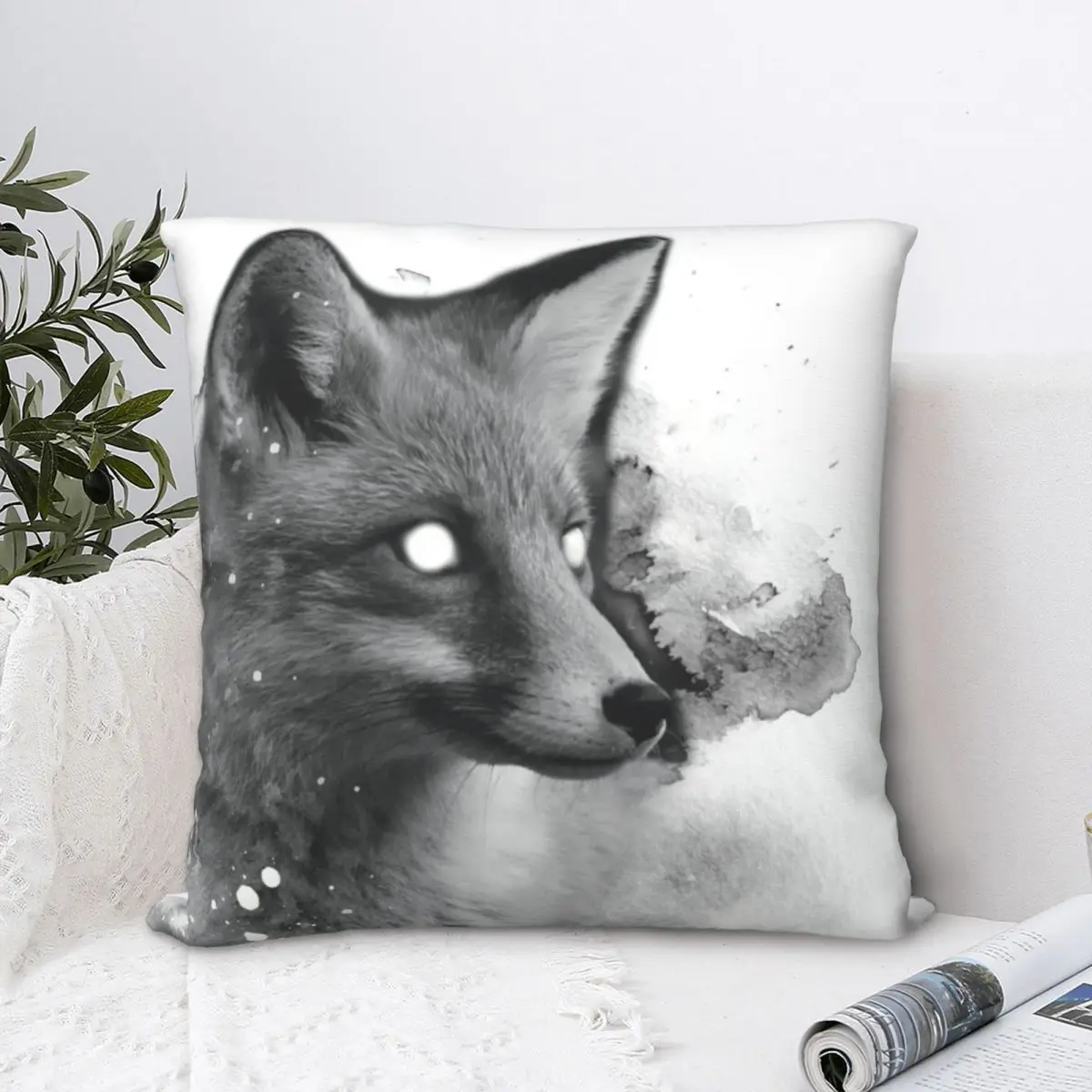 Fox Familiar Square Pillowcase Polyester Pillow Cover Velvet Cushion Zip Decorative Comfort Throw Pillow for home sofa