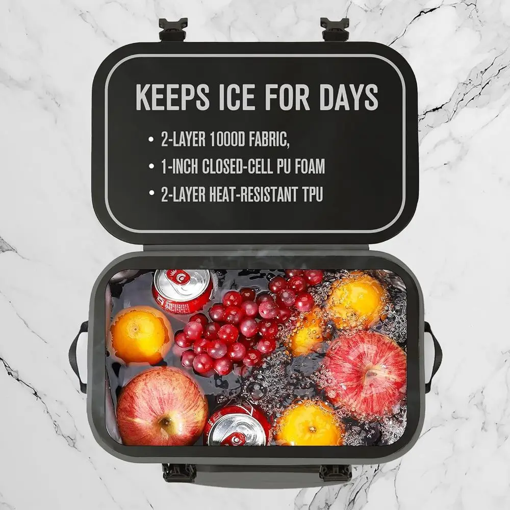 مبردات الظهر معزولة ومضادة للتسرب، حقيبة ظهر لصيد السمك مع مبرد خفيف الوزن، إغلاق مغناطيسي مقاوم للماء ومتين للتخييم #3