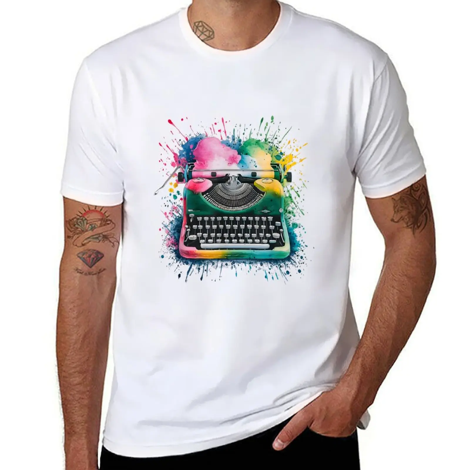 

Funnys Writing Fanfiction Writing Typewriter T-Shirt t shirt man plain t shirts designer T-Shirt