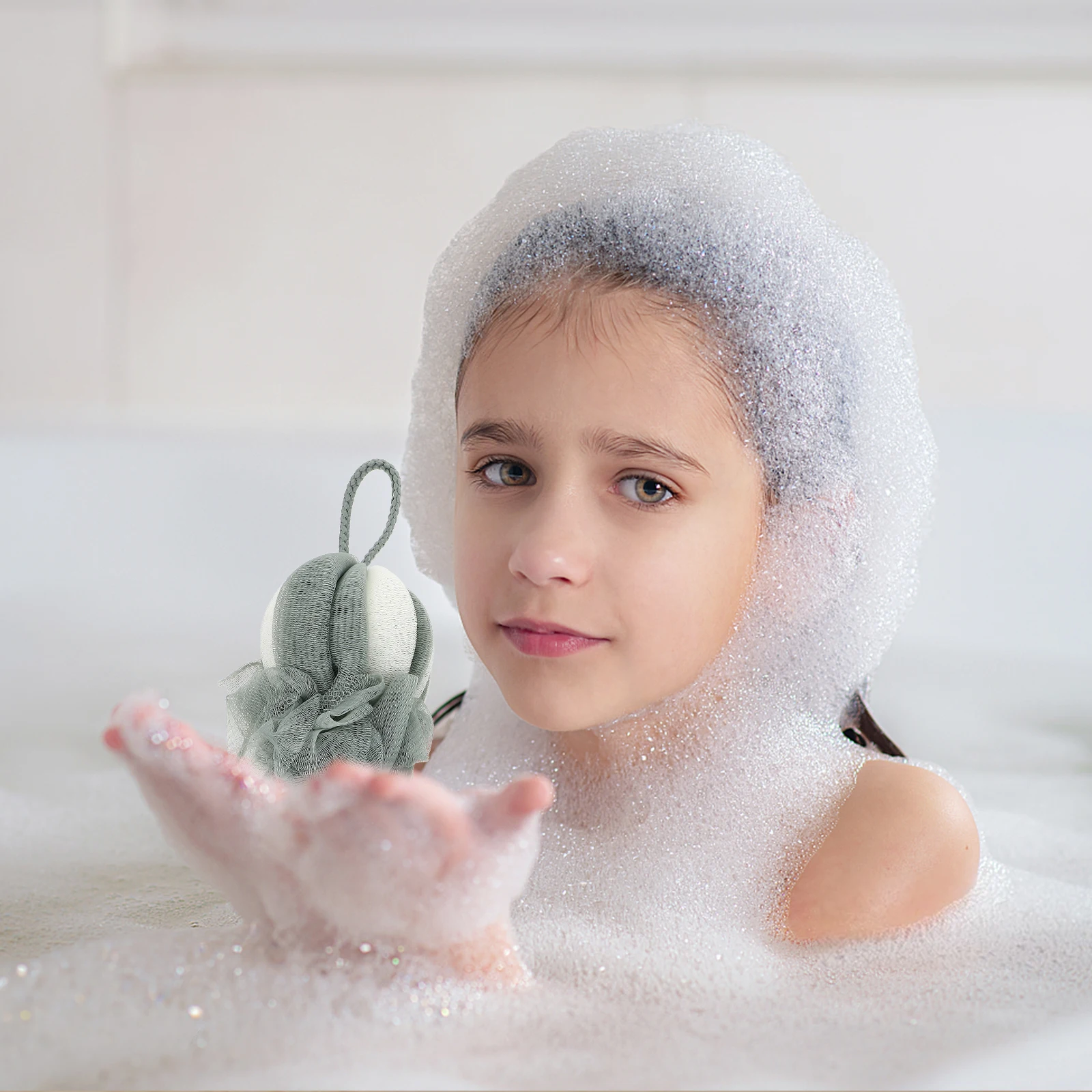 

2pcs Long Shape Bath Mesh Bath Ball For Home Travel Bathing Scrubber Balls, Shower Tools, Bathroom