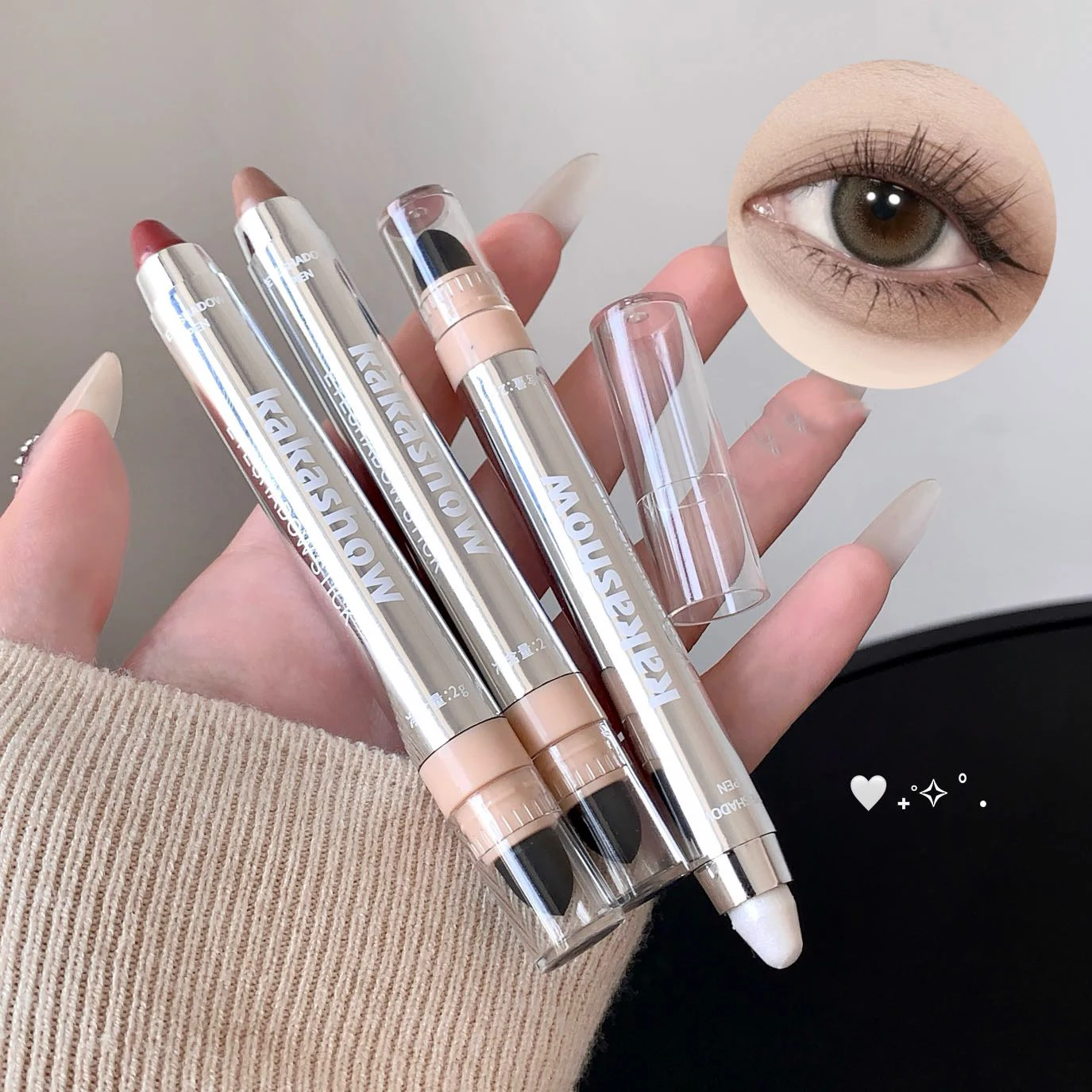 Wood Brown Red Eyeshadow Stick Silky Matte Shimmer Eye Shadow Pencil Lazy Makeup Pen Aegyo Sal Highlight Inner Corner Brightener - view 5