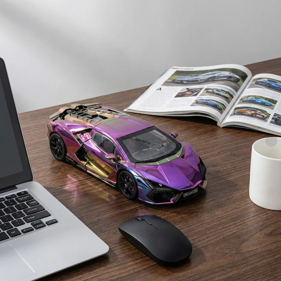 Chezhi 1:24 Lambo Revuelto electroplated version spray simulation alloy car model sports car children's boy gift collection