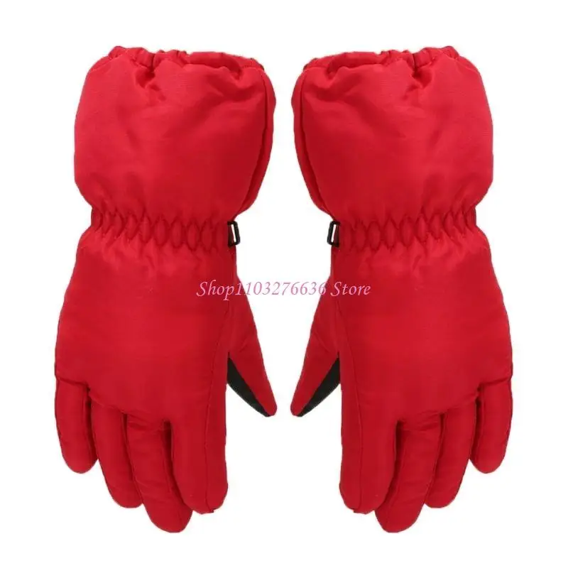 

R6FD Anti Slip Winter Gloves Extended Cuff Designed Gloves Children Warm Mittens Thickened Cold Weather Windproof Ski Gloves