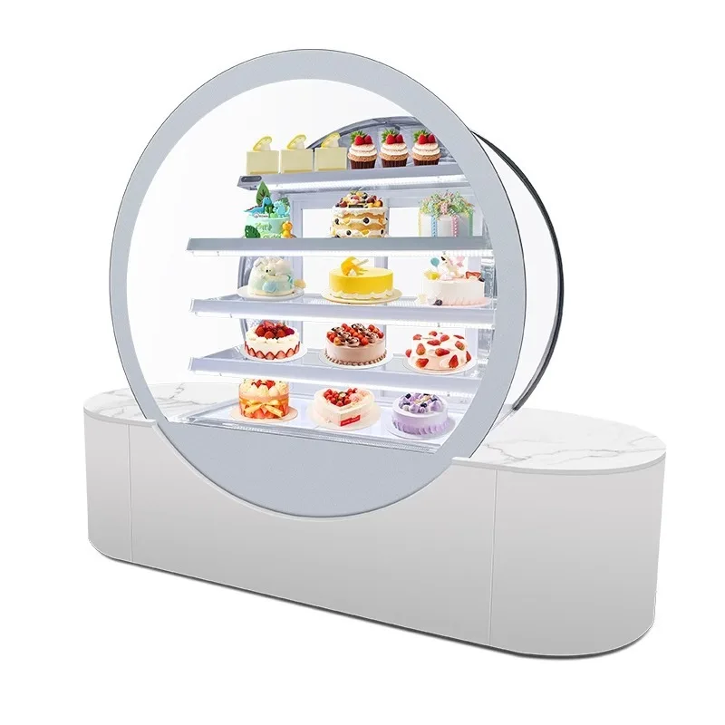 Round air-cooled refrigerated dessert pastry display cabinet beverage fruit preservation cabinet Yuanbao cake cabinet
