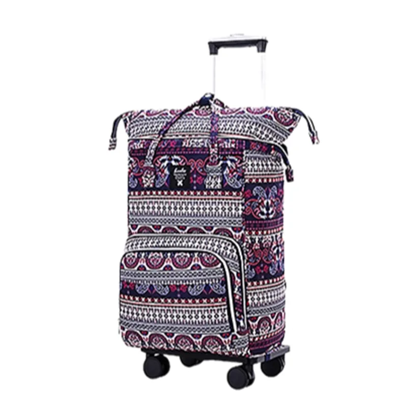 

Trolley Backpack with Detachable Tote Bag, Large Capacity Water-Resistant Travel Backpack, Carry On Rolling Luggage with Wheels