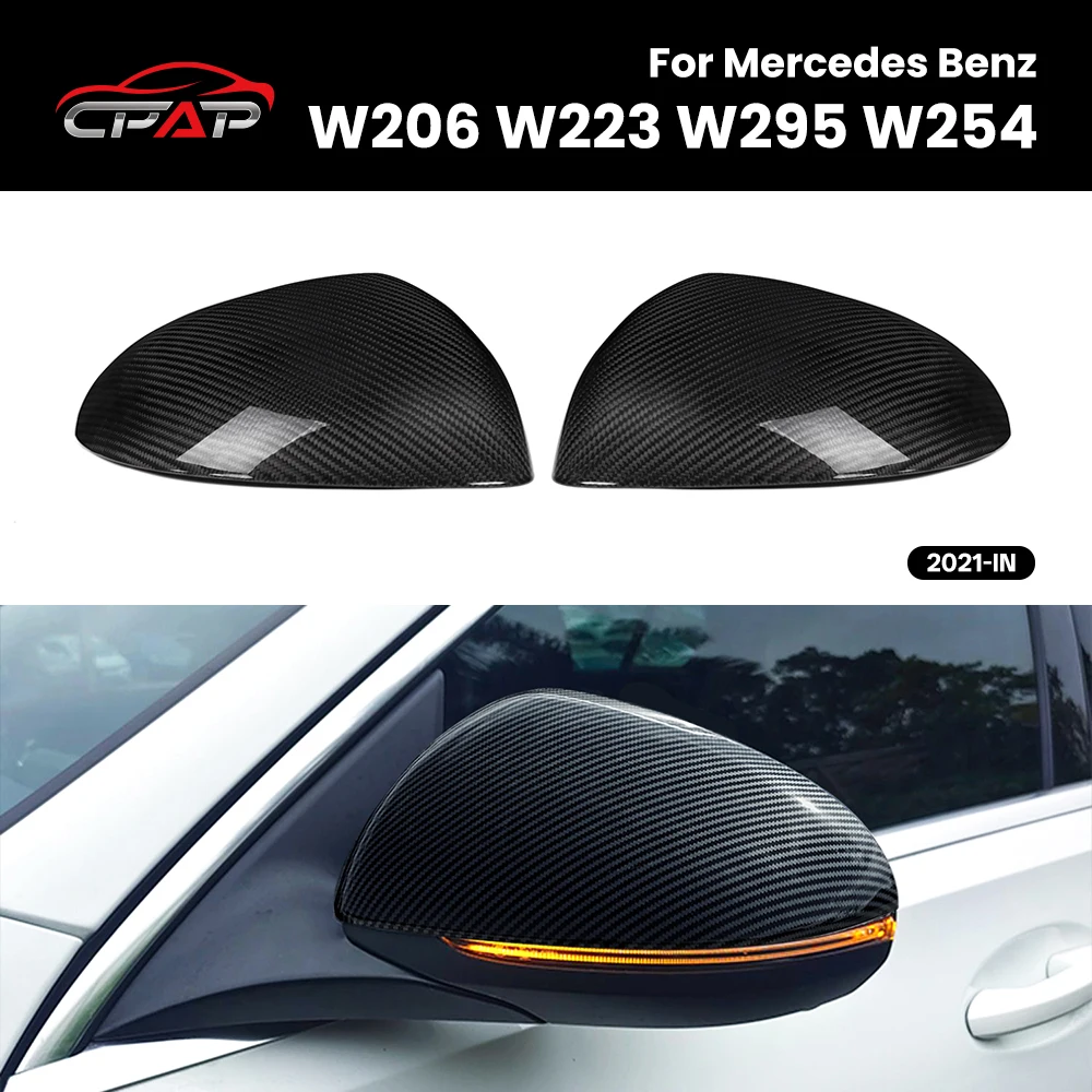 

Real Dry Carbon Fiber Rearview Mirror For Mercedes Benz W206 W223 W295 W254 2021-IN OEM Style Replacement Rear View Mirror Cover