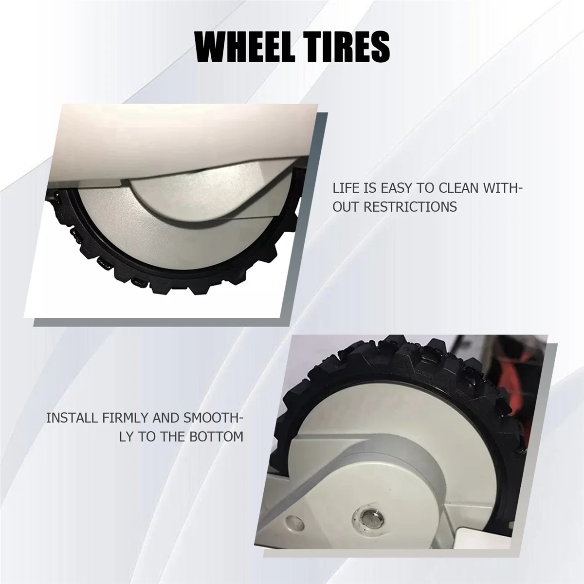 Pneus de rodas para Xiaomi Robot Aspirador, Roborock S50, S55, S5 MAX, rodas antiderrapantes, acessório de substituição MIJIA, 1St 1S